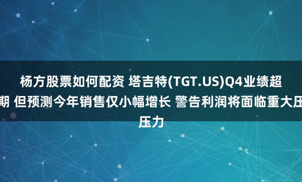 杨方股票如何配资 塔吉特(TGT.US)Q4业绩超预期 但预测今年销售仅小幅增长 警告利润将面临重大压力