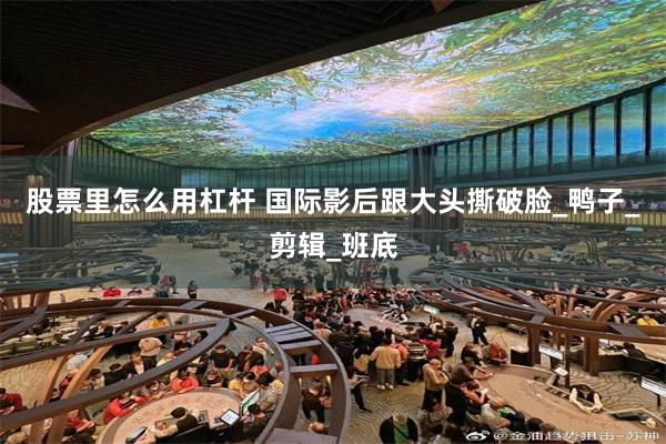 股票里怎么用杠杆 国际影后跟大头撕破脸_鸭子_剪辑_班底